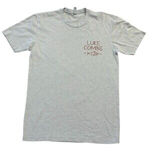 Luke Combs 2019 Concert Tour Crew Neck Men’s S Gray T-Shirt Fishing Lures